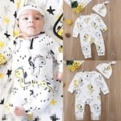 

Cute Newborn Baby Boy Girl Dinosaur Romper Bodysuit Jumpsuit Hat Outfits Clothes