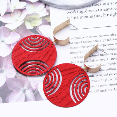 

EK608 Geometric Metal Spray Heart Flower Leaf Waterdrop Earrings for Women Statement Trendy Jewelry Brincos Party Pendientes