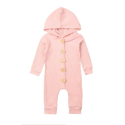 

Newborn Baby Girl Boy Long Sleeve Knitted Cotton Hooded Romper Autumn Clothes