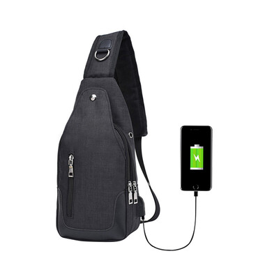 

Tailored Mens Corset Messenger Bag Rechargeable Sports Casual Canvas Shoulder Bag BK