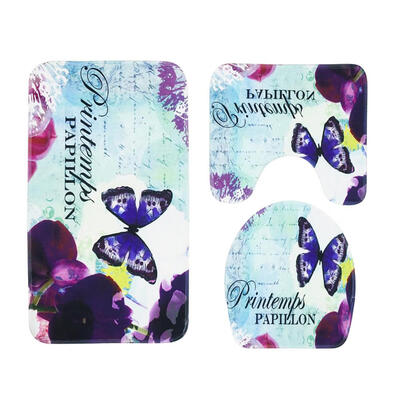 

3pcsset Butterfly Anti Slip Water Absorbent Floor Rugs Carpet Bath Mats