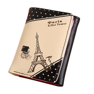 

Wallet Women Paris Eiffel Tower Hasp Coin Purse Short Leather Wallet Card Holders Handbag Wallet For Credit Cards