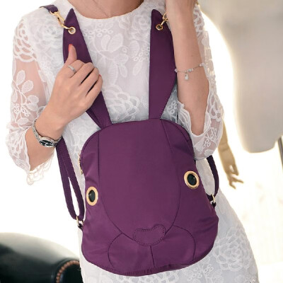 

New Cute Women Nylon Backpack Waterproof Cartoon Rabbit Pockets Zipper Casual Cool Shoulder Bag