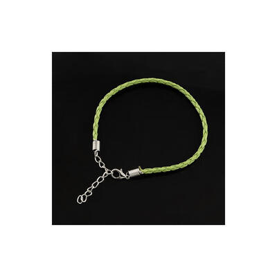 

Trendy Braided Imitation Leather Bracelet Making with Iron Lobster Claw Clasps&End Chains OliveDrab 200x3mm