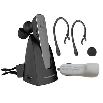 

R6100 Car Bluetooth Headphone Wireless Bluetooth 41 In-ear Earphone Stereo Music Headset Hands-free Calling w Charging Dock & Ca