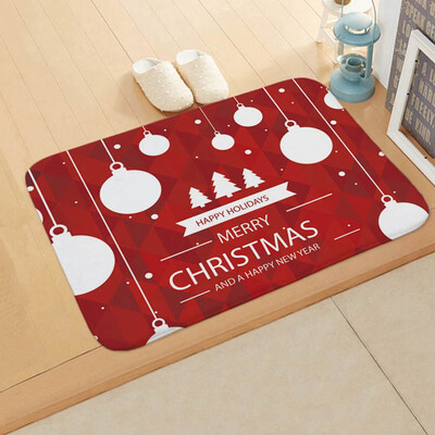 

New Fashion 8 Styles Santa Claus Christmas Flannel Door Mat Floor Mat Bathroom Home Absorbent Non-Slip