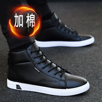 

Mens shoes shoes summer summer cotton shoes warm plus velvet plus cotton youth board shoes mens trend black high shoes