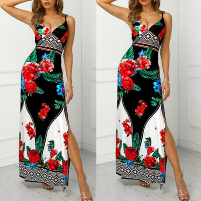 

Womens Summer Boho Maxi Dress Evening Cocktail Party Beach Dresses Sundress Long