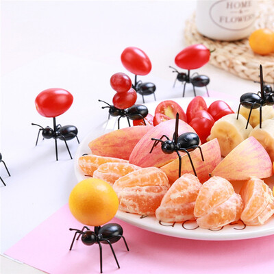 

12pcs Fruit Fork Ant Shape Snack Cake Dessert Tableware For Home Kitchen Party Dinner Fruit Pick Kitchen Accessories