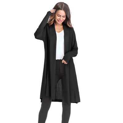 

Toponeto Womens Loose Gradient Solid Knit Cardigan Retro Long Sleeve Coat