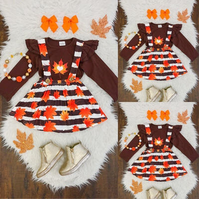 

3Pcs Striped Toddler Kids Baby Girls Floral Top T-shirt Skirt Outfits Clothes