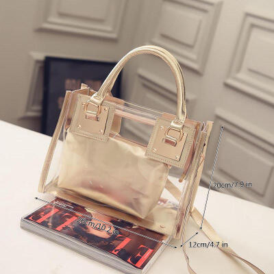 

Womens Clear Transparent Shoulder Bag Jelly Candy Color Handbag