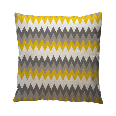 

Siaonvr Yellow Geometric Pattern Throw Pillow Case Cushion Cover Home Decor Cotton Linen