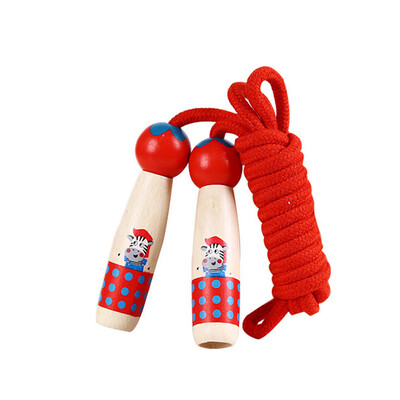 

Tailored 30m Cartoon High Quality Wooden Handle Jump Rope Toy Gift For Kids