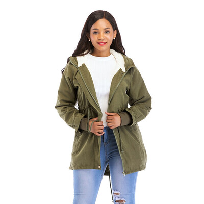 

Toponeto Womens Winter Warm Long Hooded Drawstring Waist Jacket Pocket Cotton Clothing