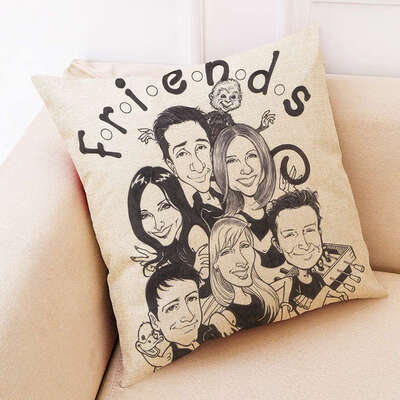 

redCherry Friends Tv Show Pillow Case Linen Cushion Covers Squares Couch Sofa Pillow Cover 18x18 inch