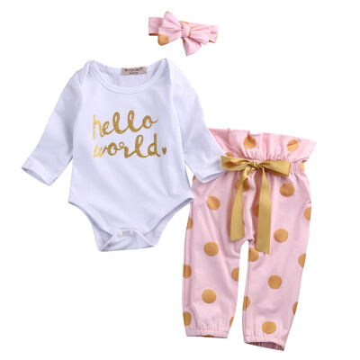 

Infant Baby Girls Long Sleeve Clothes Playsuit Romper Shirt Leggings Outfit