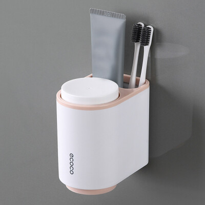 

〖Follure〗1 Set Magnetic bathroom set Suction Cup Toothbrush Holder with wash cup hanging