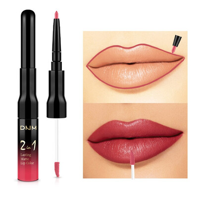 

DNM ML0031 2 in 1 Lip Gloss Liner Matte Double Head Lipstick