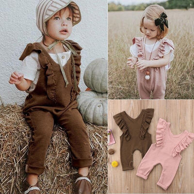 

Toddler Baby Girls Ruffle Romper Jumpsuit Kids Overalls Loose Pants Bodysuit Outfits 1-6T