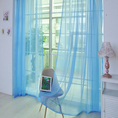 

Gobestart 1 PCS Pure Color Tulle Door Window Curtain Drape Panel Sheer Scarf Valances