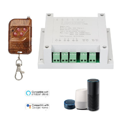 

eWeLink 4CH AC85-250V RF 433MHz 4 Gang WiFI Switch 3 Working Modes InchingSelf-LockingInterlock WiFi Smart Switch Compatible wit
