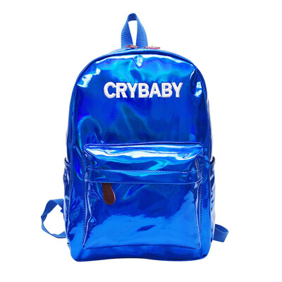 

Tailored Backpack Women Fashion Leather Large Capacity Holographic School Bookbag
