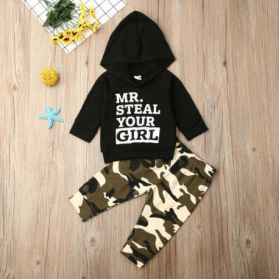 

Toddler Infant Newborn Baby Boy Hoodies TopsLong Camo Pants Clothes Outfits Set