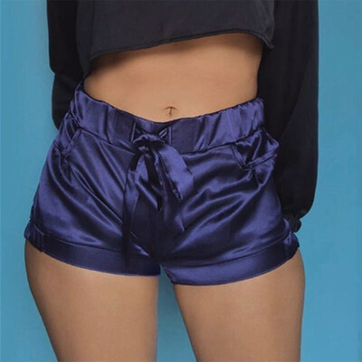 

Tailored Women Sexy Satin Pants Summer Casual Shorts High Waist Short Beach With Pocket