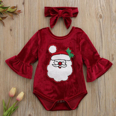 

Newborn Baby Girl Boy Christmas Romper Bodysuit Jumpsuit Playsuit Clothes Outfit