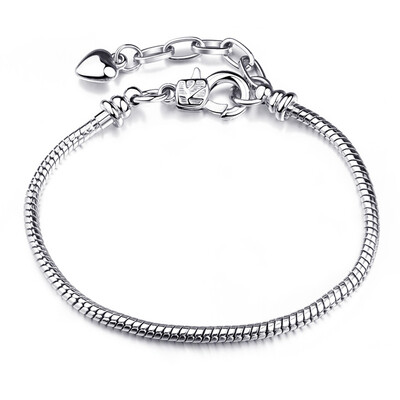 

European bead chain 3mm snake chain pure copper plated silver large bead chain