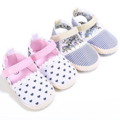 

Toddler Baby Girl heart Crib Shoes Newborn Prewalker Non-slip Kids Soft Sole