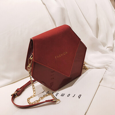 

Ins overfire bag woman 2019 new Chaohan version of grinding splice geometric small square bag 100 shoulder oblique satchel bag