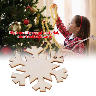 

10pcs Wooden Hanging Ornaments for Indoor Hotel Shopping Mall Christmas DecorationHanging Wooden Ornament SnowflakeSockBall