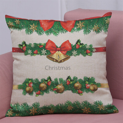 

Gobestart New Christmas Cotton Linen Pillow Case Sofa Cushion Cover Home Decor