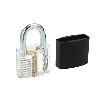 

Locksmith Transparent Locks Pick Visible Cutaway Practice View Padlock Training Skill For Furniture Hardware With Black Silicone