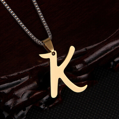 

A-Z 26 Letters Gold Colors Pendant Necklaces Women Choker Necklace Jewelry