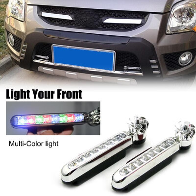 

2Pcs Car Daytime Running Light 8 Leds Wind Energy Powered Fog Lamp Auto Universal Waterproof Exterior Light