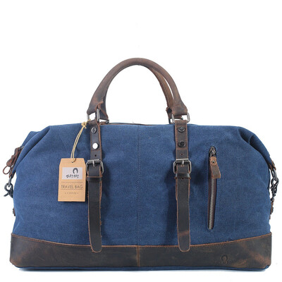 

Tailored Oversized Canvas Leather Trim Travel handbag