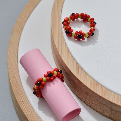 

Fashion Simple Elastic Ring For Women Pearl Woven Ring Feminine Multi Row Pearl Adjustable Ring Bridesmaid Jewelry Gifts