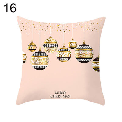 

Cartoon Christmas Tree Santa Claus Pillow Case Cushion Cover Chair Sofa Decor