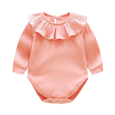 

Winter Baby Girls Rompers Princess Ruffle Collar Sweet Infants Jumpsuit