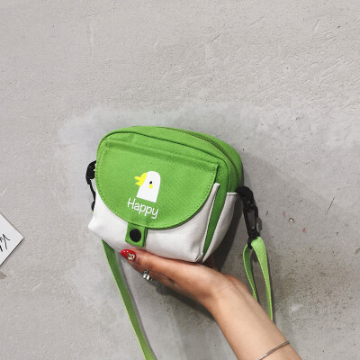 

Ins canvas small bag female 2019 Korean chic literary girl small bag fashion printing shoulder Messenger bag