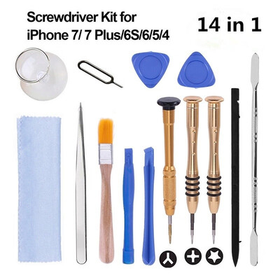

14 Repair Screen Opening Tool Kit Screwdriver Set for IPhone 5 6 7  Plus Tri Point
