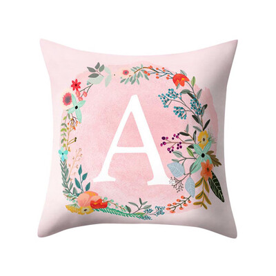 

〖Follure〗English Alphabet Pillow Print Cushion Flower Pillowcase Cover Room Decoration