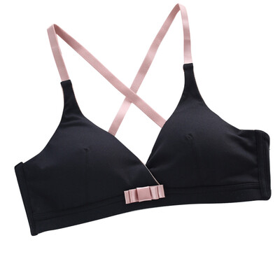 

Toponeto New Thin Cup Bra Comfortable Ring-free Bra Butterfly-knotted Underwear