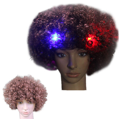 

〖Follure〗Party Disco LED Flash Clown Hair Football Fan-Adult Afro Masquerade Hair Wig