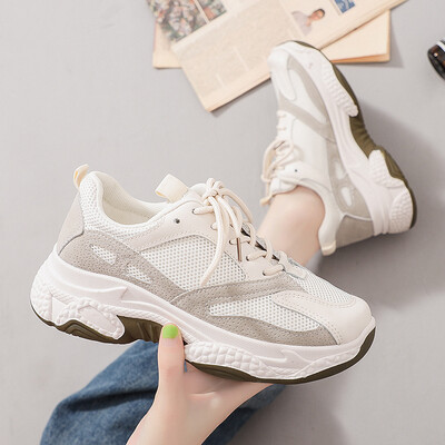 

Mhysa 2019 New Fashion Women Sneakers Thick Sole Ladies Platform Shoes Web Celebrity Chunky women Dad Sneakers Chaussures Femme