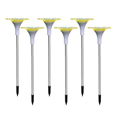 

6pcsset LED Solar Lamp Flower Shaped Outdoor Lawn Courtyard Lantern Light
