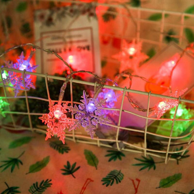 

Hexagonal Snowflake Holiday String Lights Christmas Lights LED Decorative Light Total Length 21 Meters with Battery Box
